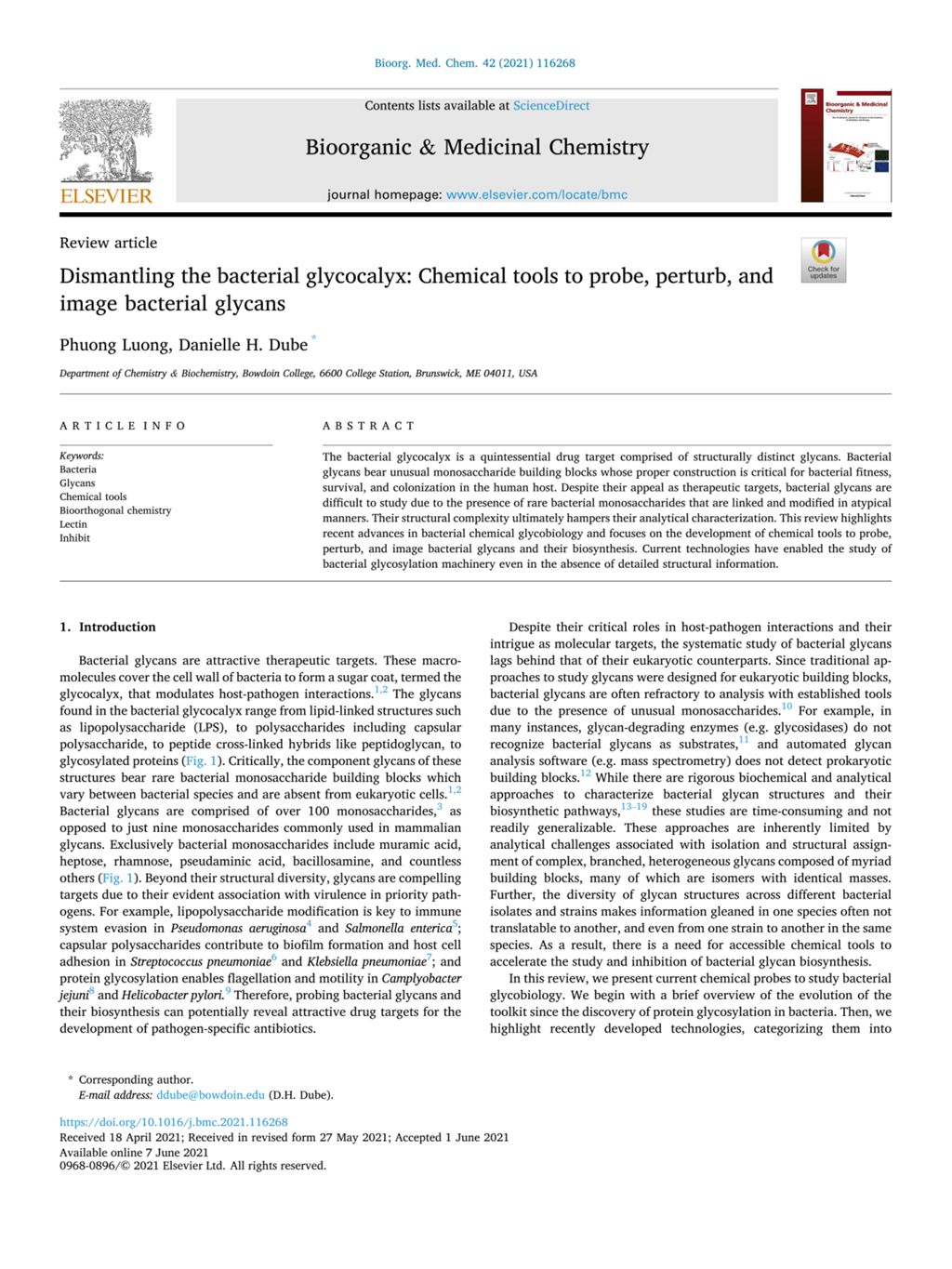 Miniature of Dismantling the bacterial glycocalyx: Chemical tools to probe, perturb, and image bacterial glycans