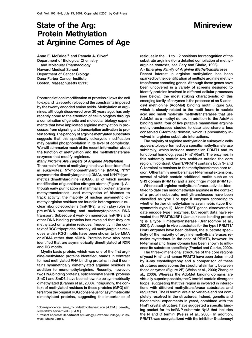 Miniature of State of the Arg: Protein methylation at arginine comes of age