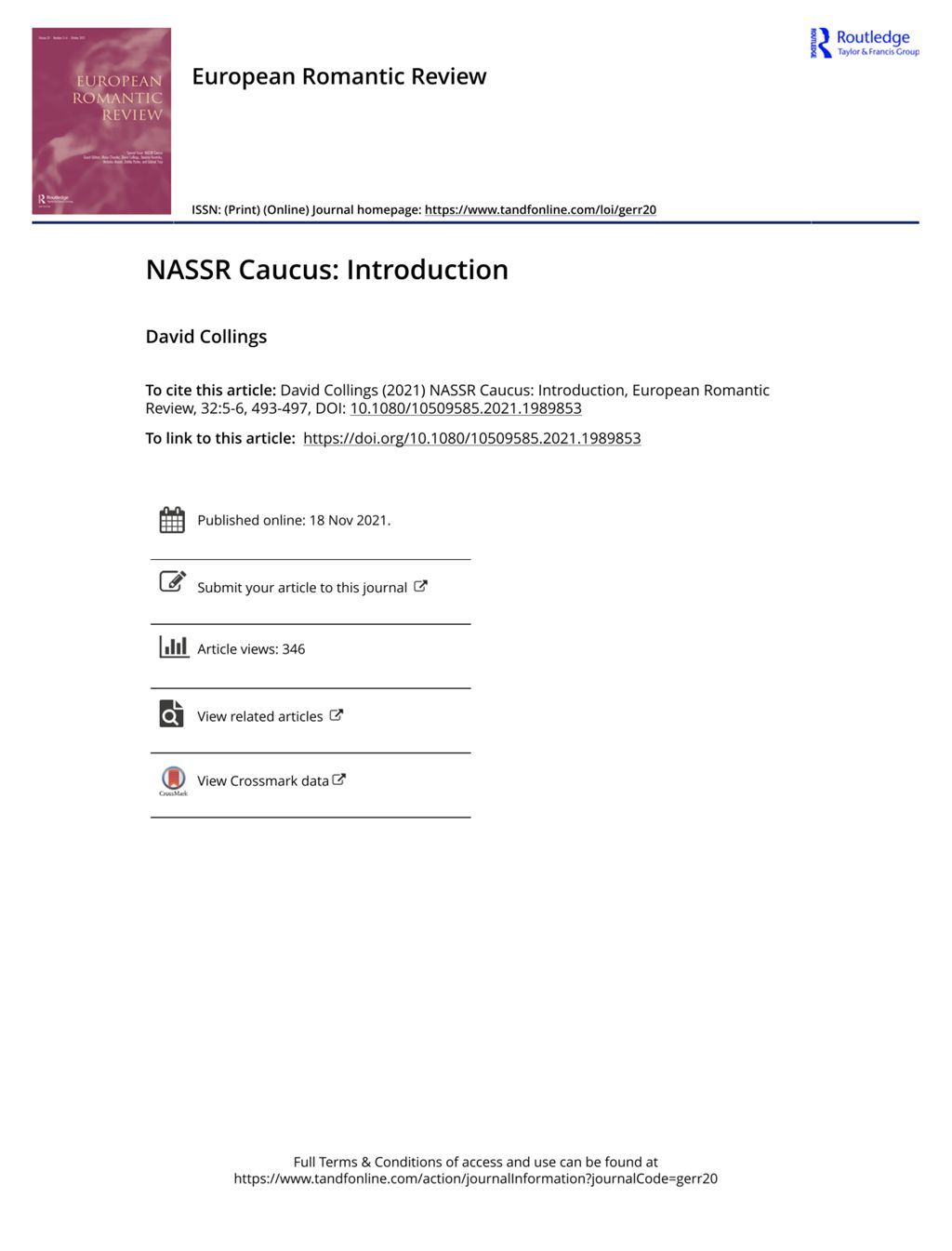 Miniature of NASSR Caucus: Introduction