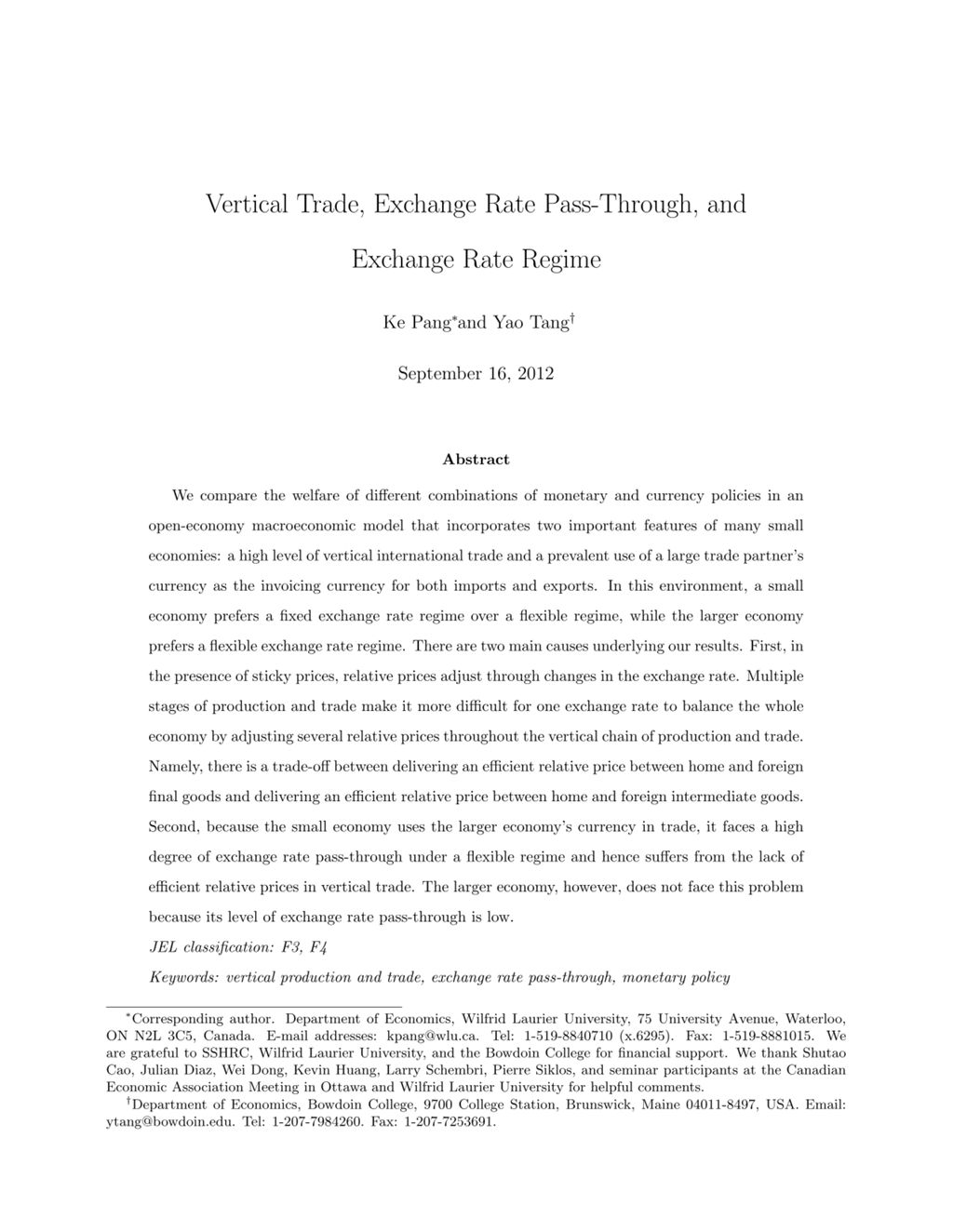 Miniature of Vertical Trade, Exchange Rate Pass-Through, and Exchange Rate Regime