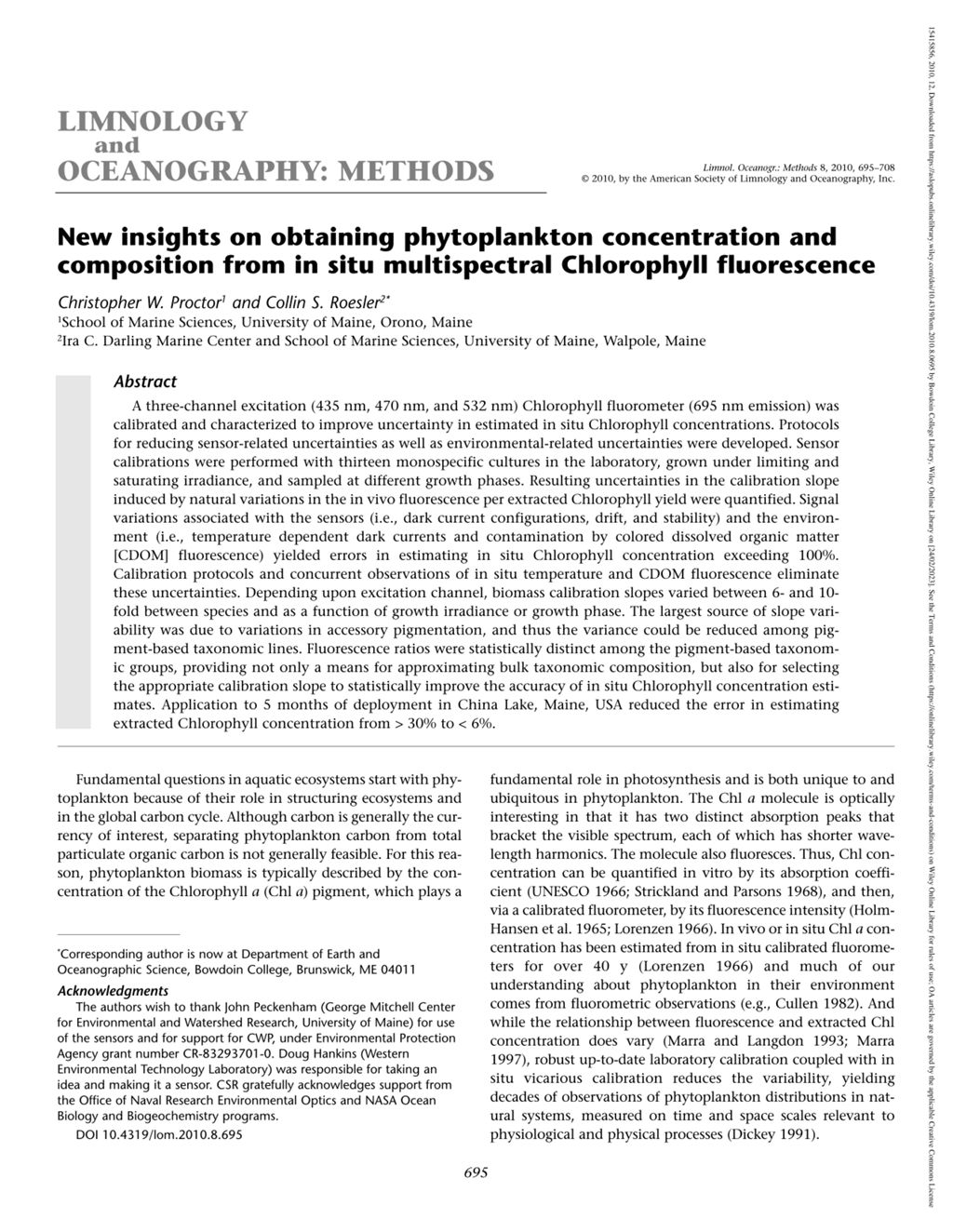 Miniature of New insights on obtaining phytoplankton concentration and composition from in situ multispectral Chlorophyll fluorescence