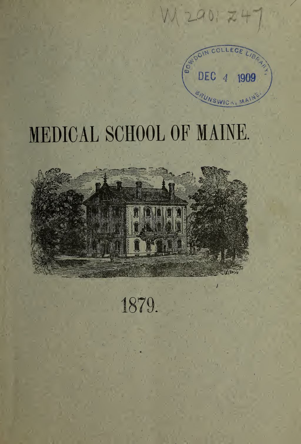 Miniature of Bowdoin College - Medical School of Maine Catalogue  (1879)