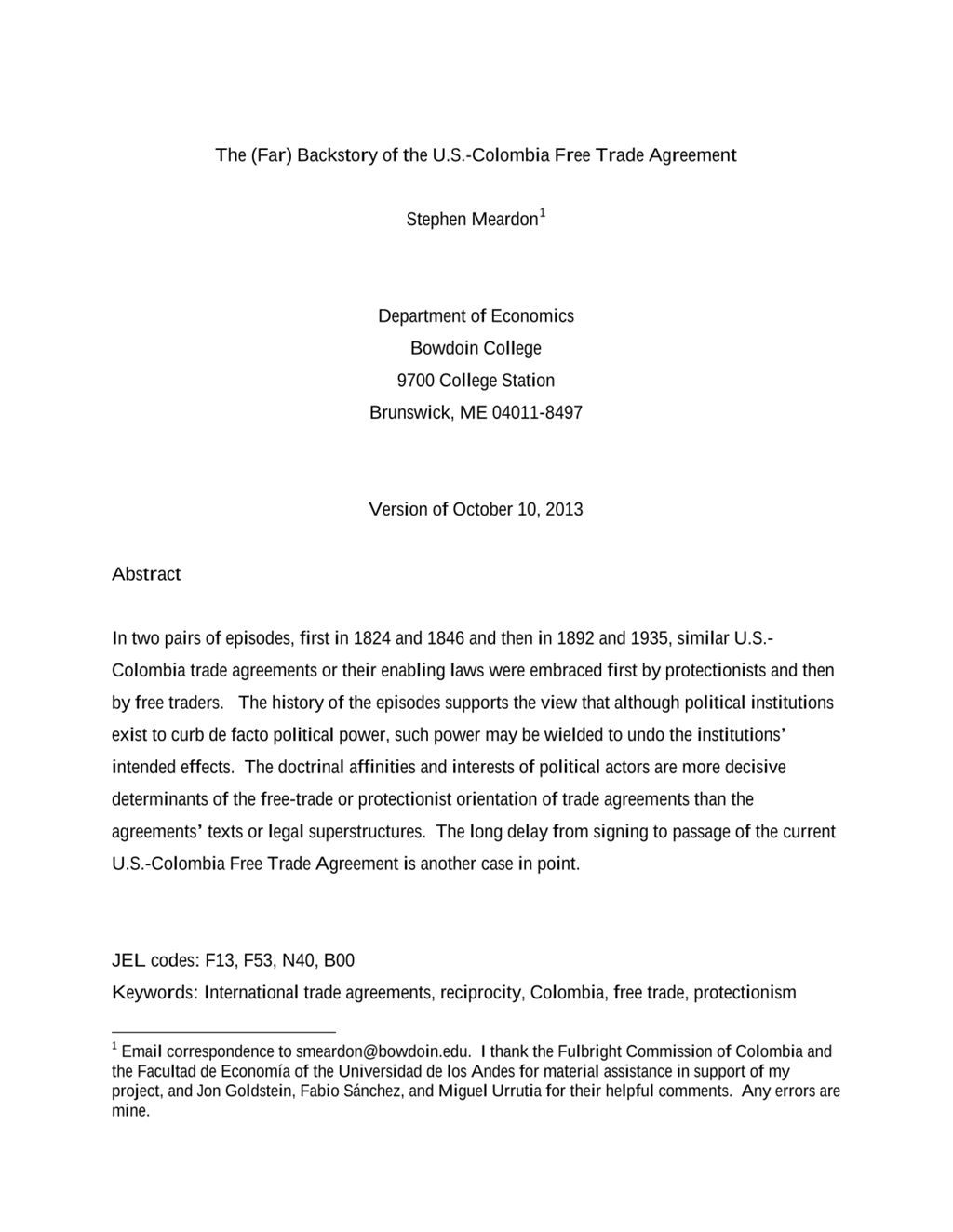 Miniature of The (Far) Backstory of the U.S.-Colombia Free Trade Agreement