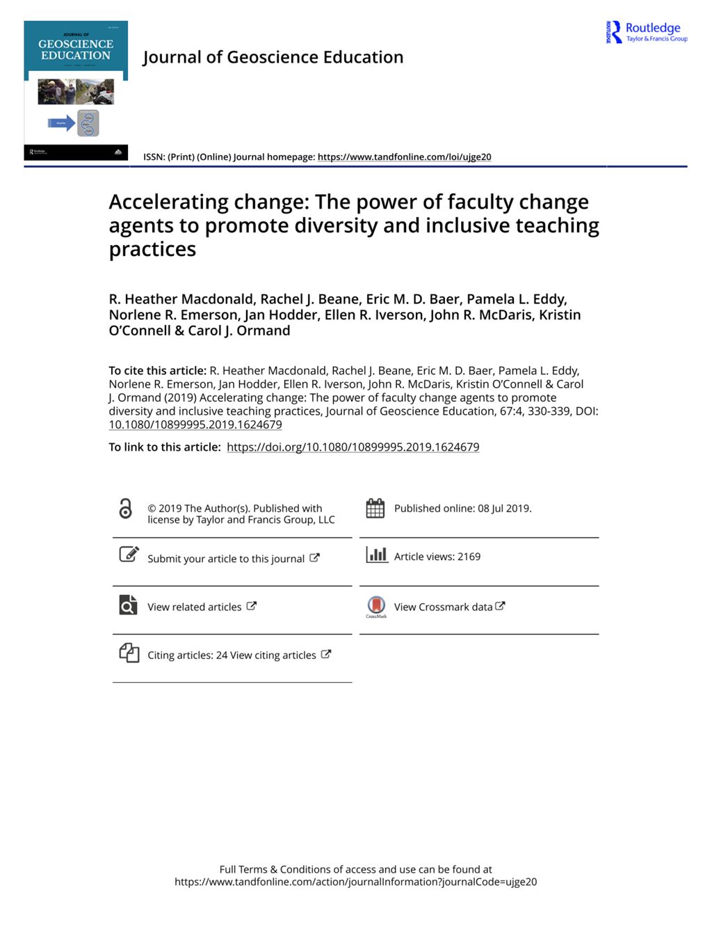 Miniature of Accelerating change: The power of faculty change agents to promote diversity and inclusive teaching practices