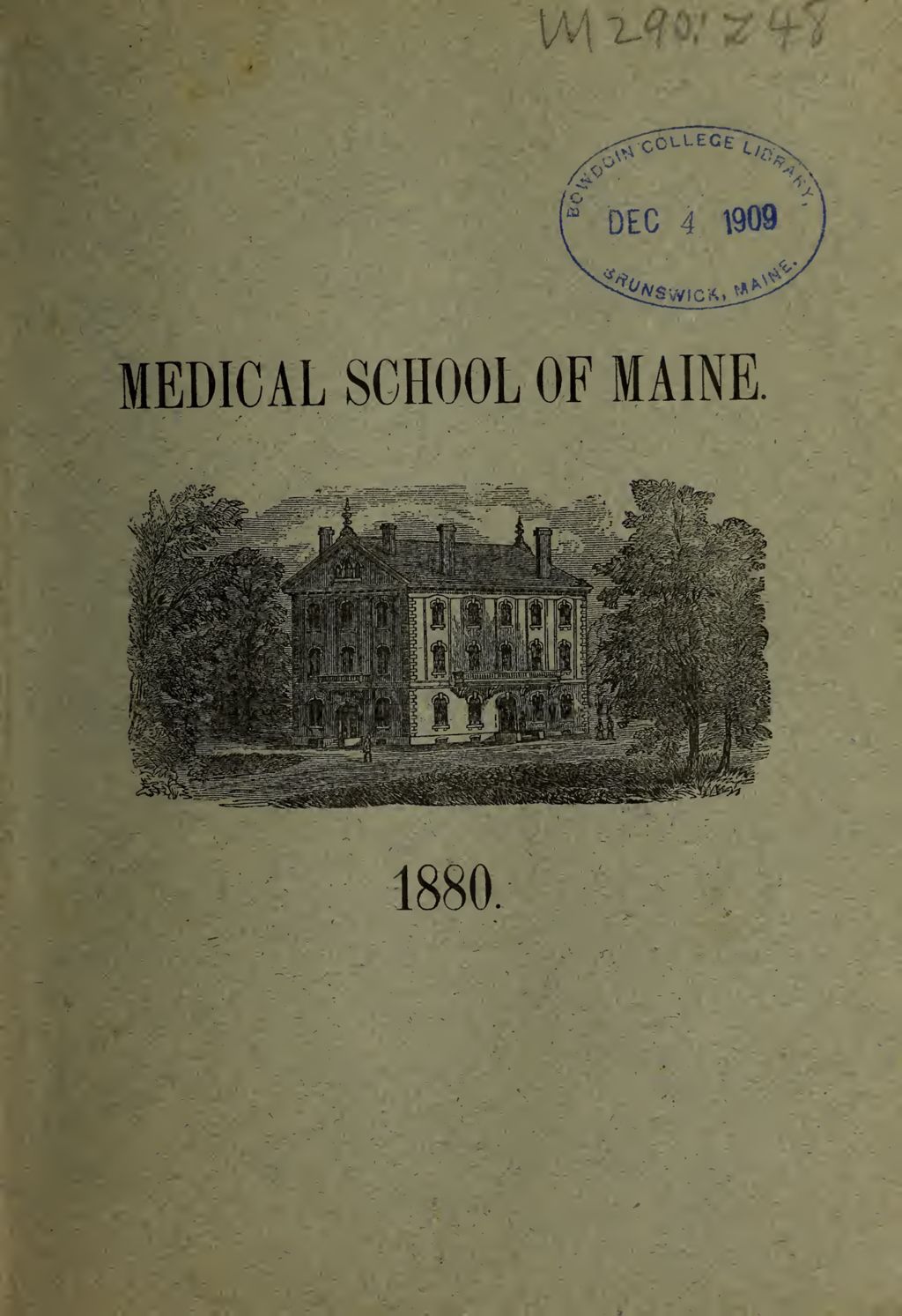 Miniature of Bowdoin College - Medical School of Maine Catalogue  (1880)