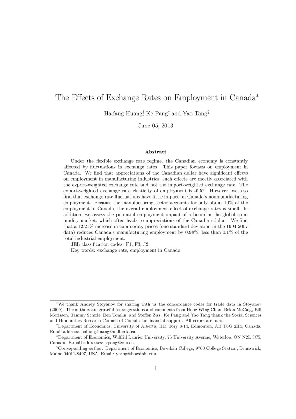 Miniature of The Effects of Exchange Rates on Employment in Canada