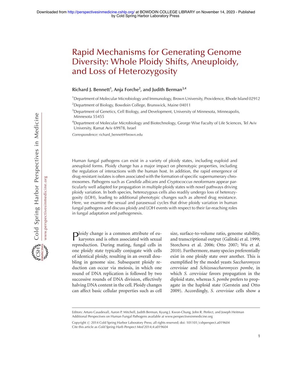 Miniature of Rapid mechanisms for generating genome diversity: Whole ploidy shifts, aneuploidy, and loss of heterozygosity