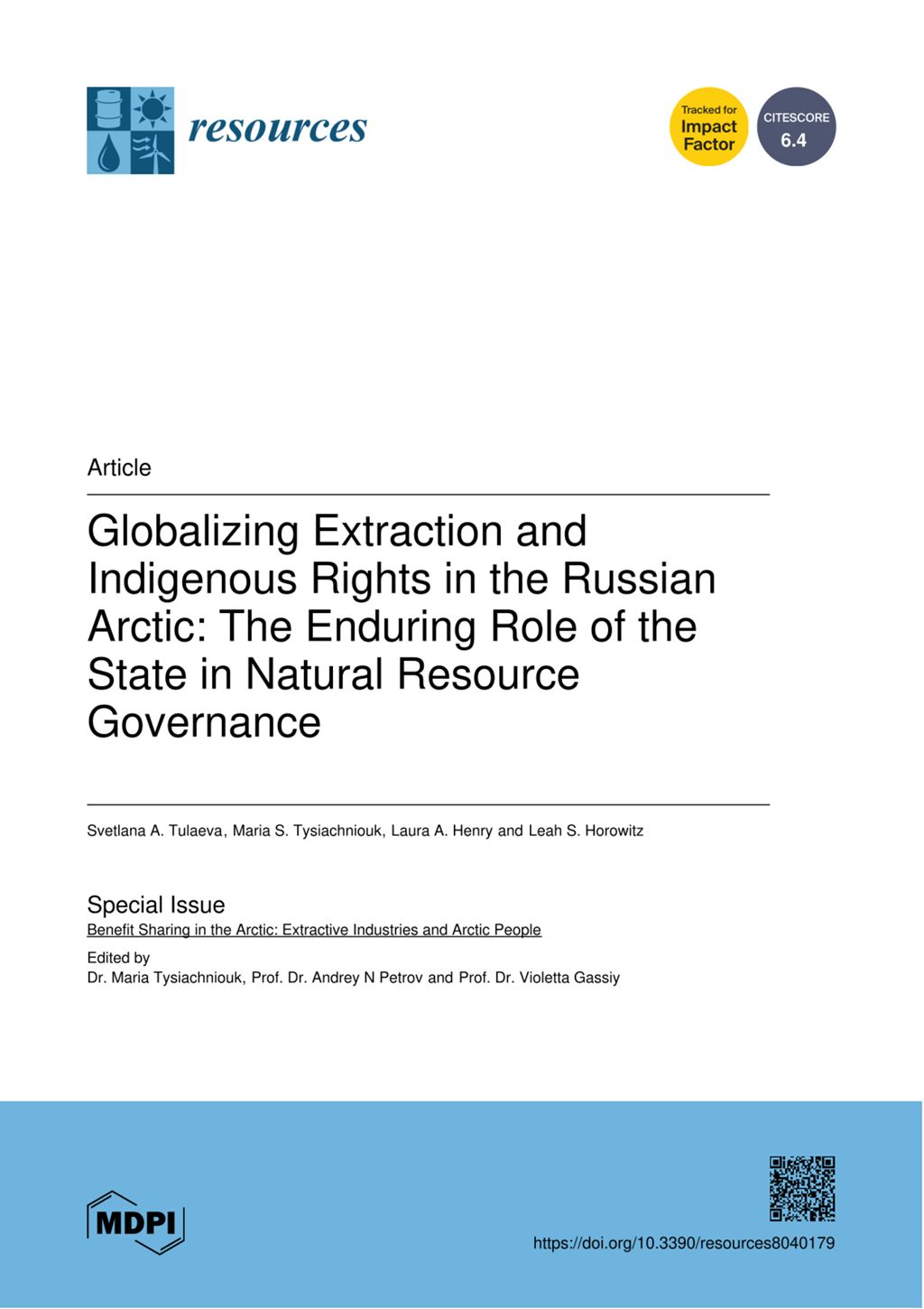 Miniature of Globalizing extraction and indigenous rights in the russian arctic: The enduring role of the state in natural resource governance