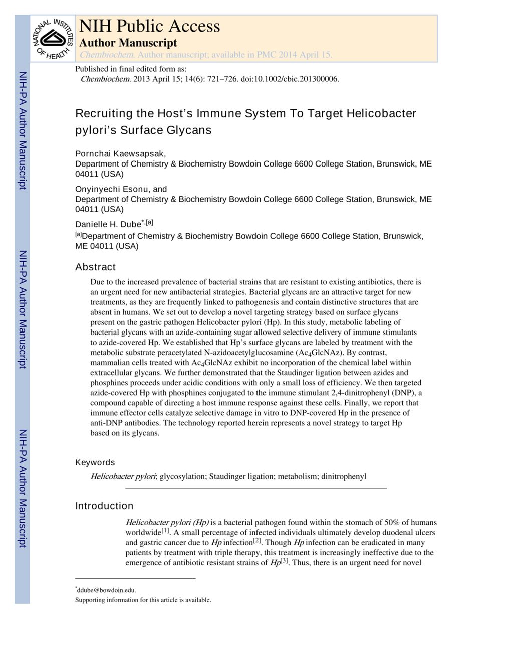 Miniature of Recruiting the Host's Immune System to Target Helicobacter pylori's Surface Glycans