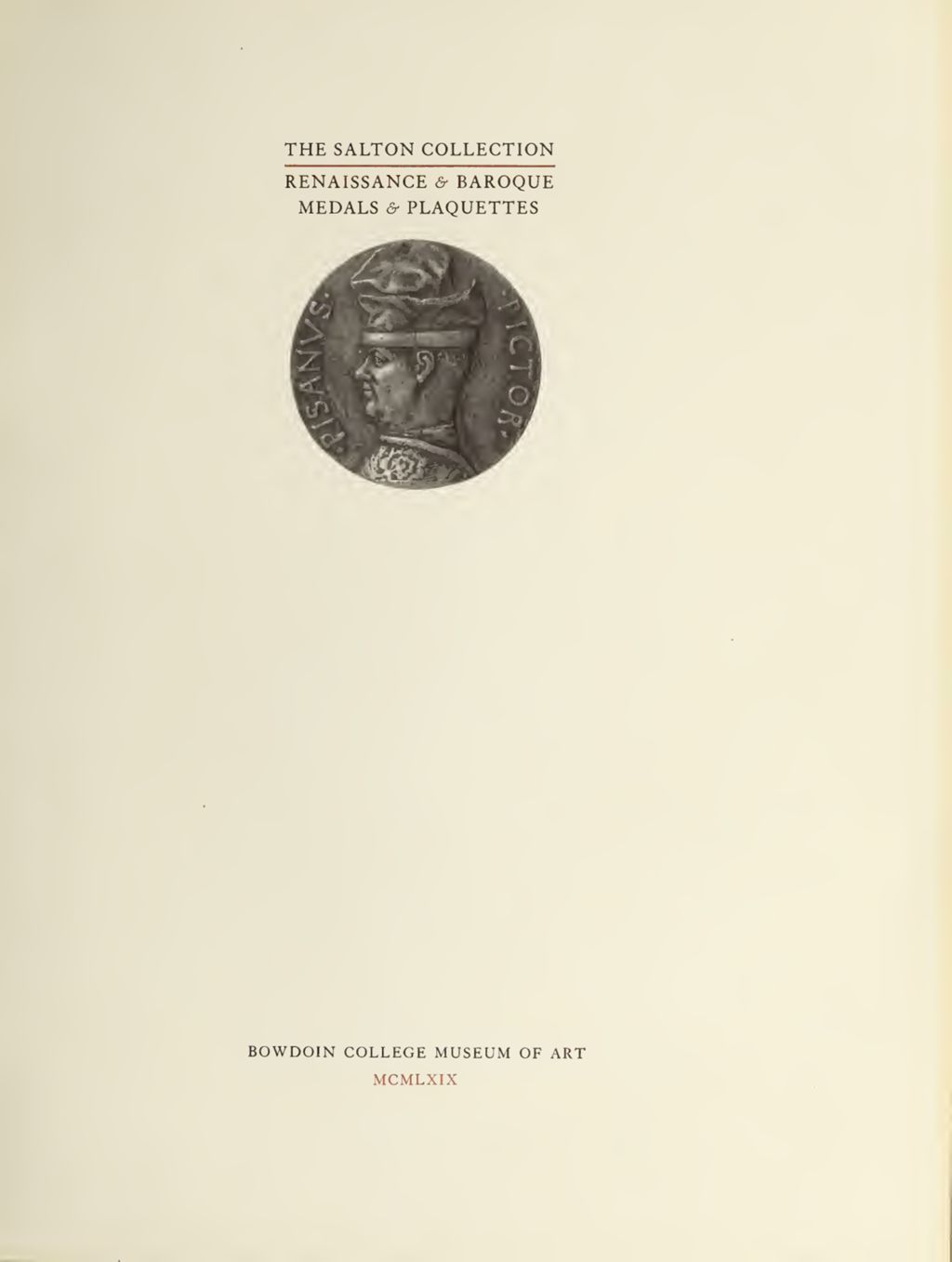 Miniature of Salton Collection : Renaissance & Baroque Medals & Plaquettes (1969 Revision)