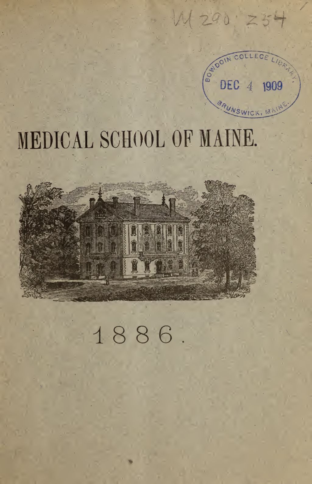 Miniature of Bowdoin College - Medical School of Maine Catalogue  (1886)