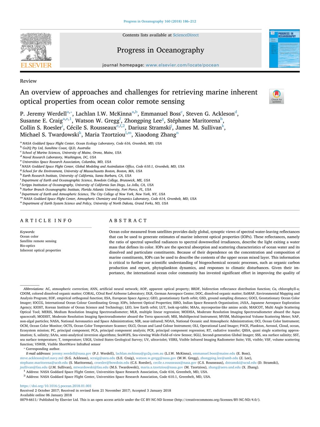 Miniature of An overview of approaches and challenges for retrieving marine inherent optical properties from ocean color remote sensing