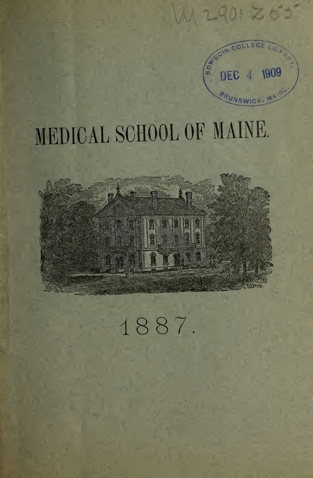 Miniature of Bowdoin College - Medical School of Maine Catalogue  (1887)