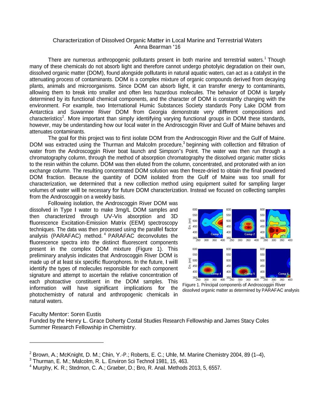 Miniature of Characterization of Dissolved Organic Matter in Local Marine and Terrestrial Waters