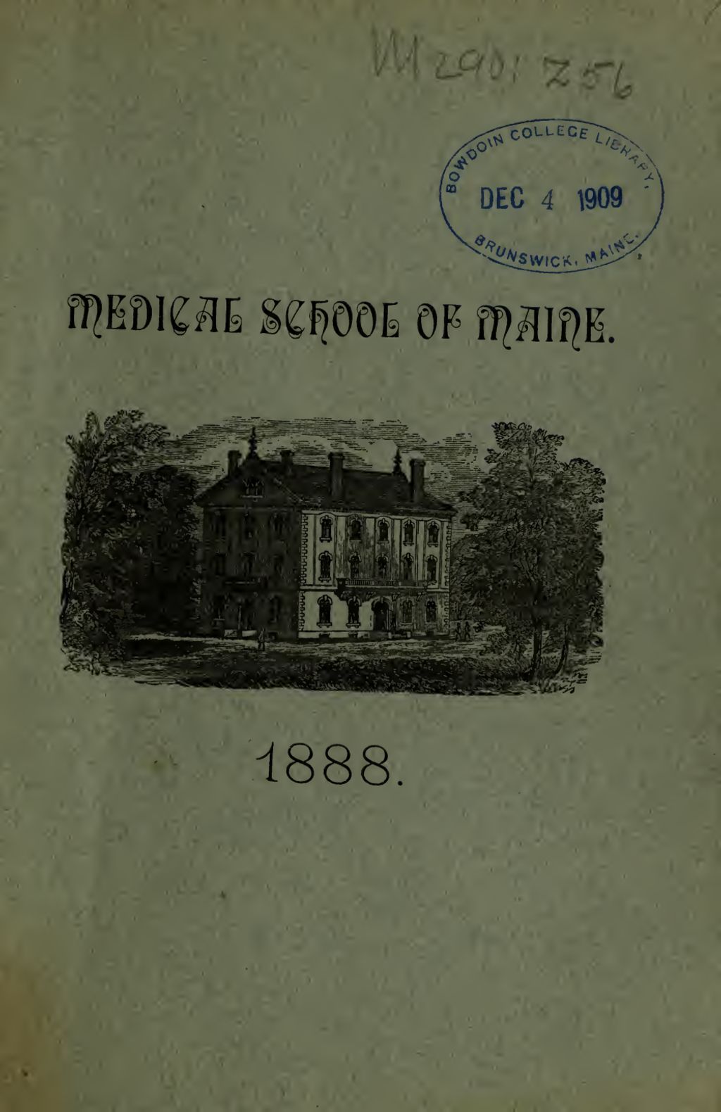 Miniature of Bowdoin College - Medical School of Maine Catalogue  (1888)