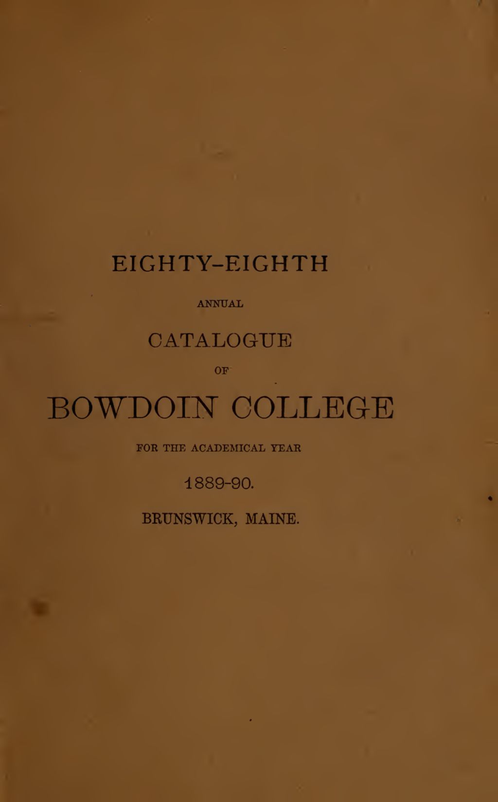 Miniature of Bowdoin College Catalogue (1889-1890)