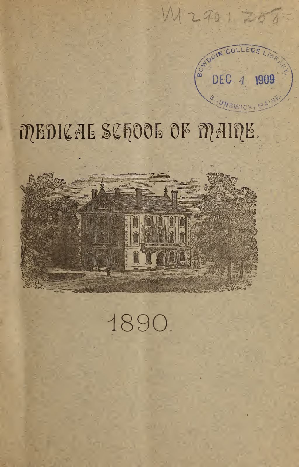 Miniature of Bowdoin College - Medical School of Maine Catalogue  (1890)