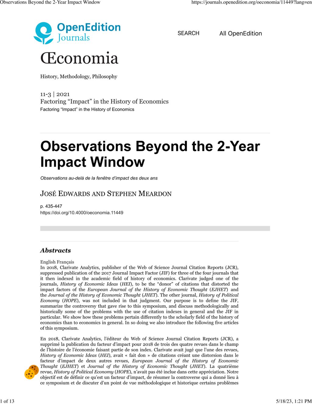 Miniature of Observations beyond the 2-year impact window