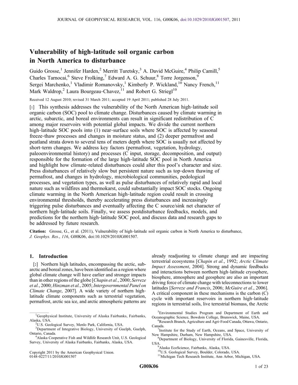 Miniature of Vulnerability of high-latitude soil organic carbon in North America to disturbance