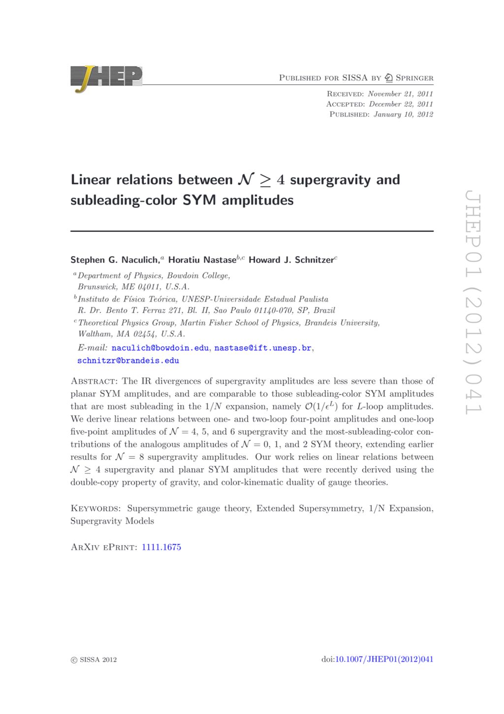 Miniature of Linear relations between N ≥ 4 supergravity and subleading-color SYM amplitudes