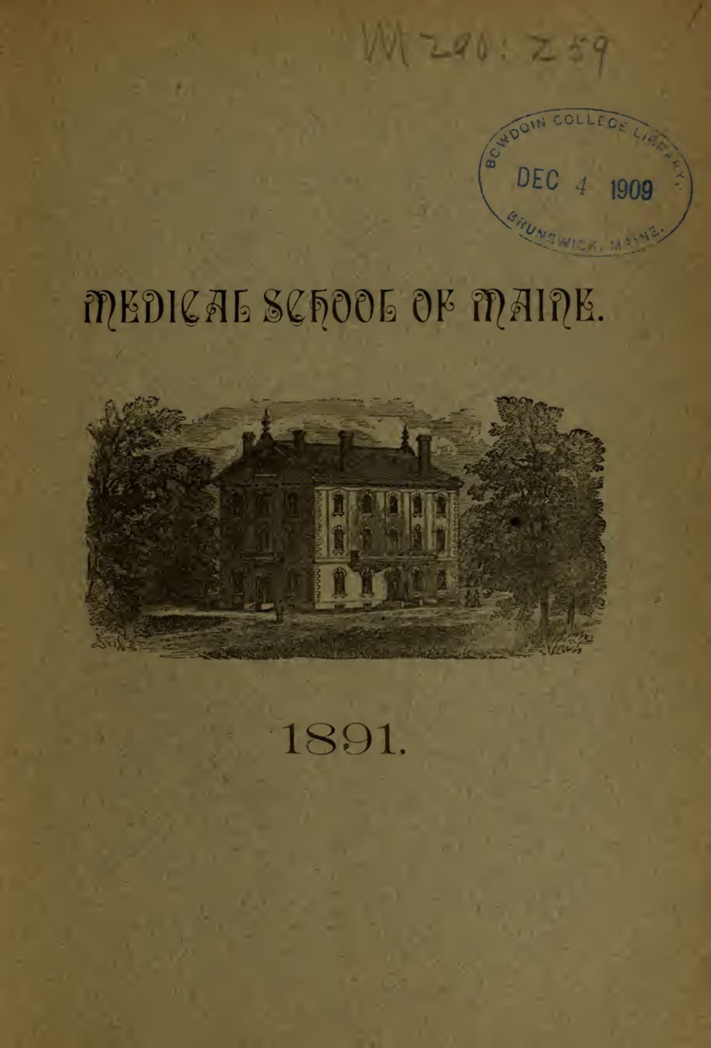 Miniature of Bowdoin College - Medical School of Maine Catalogue  (1891)