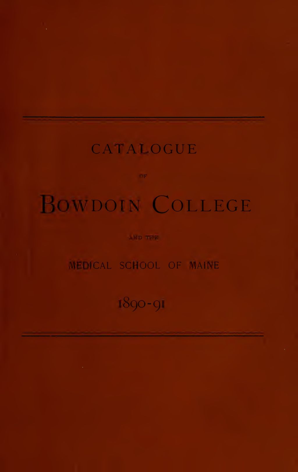 Miniature of Bowdoin College Catalogue (1890-1891)