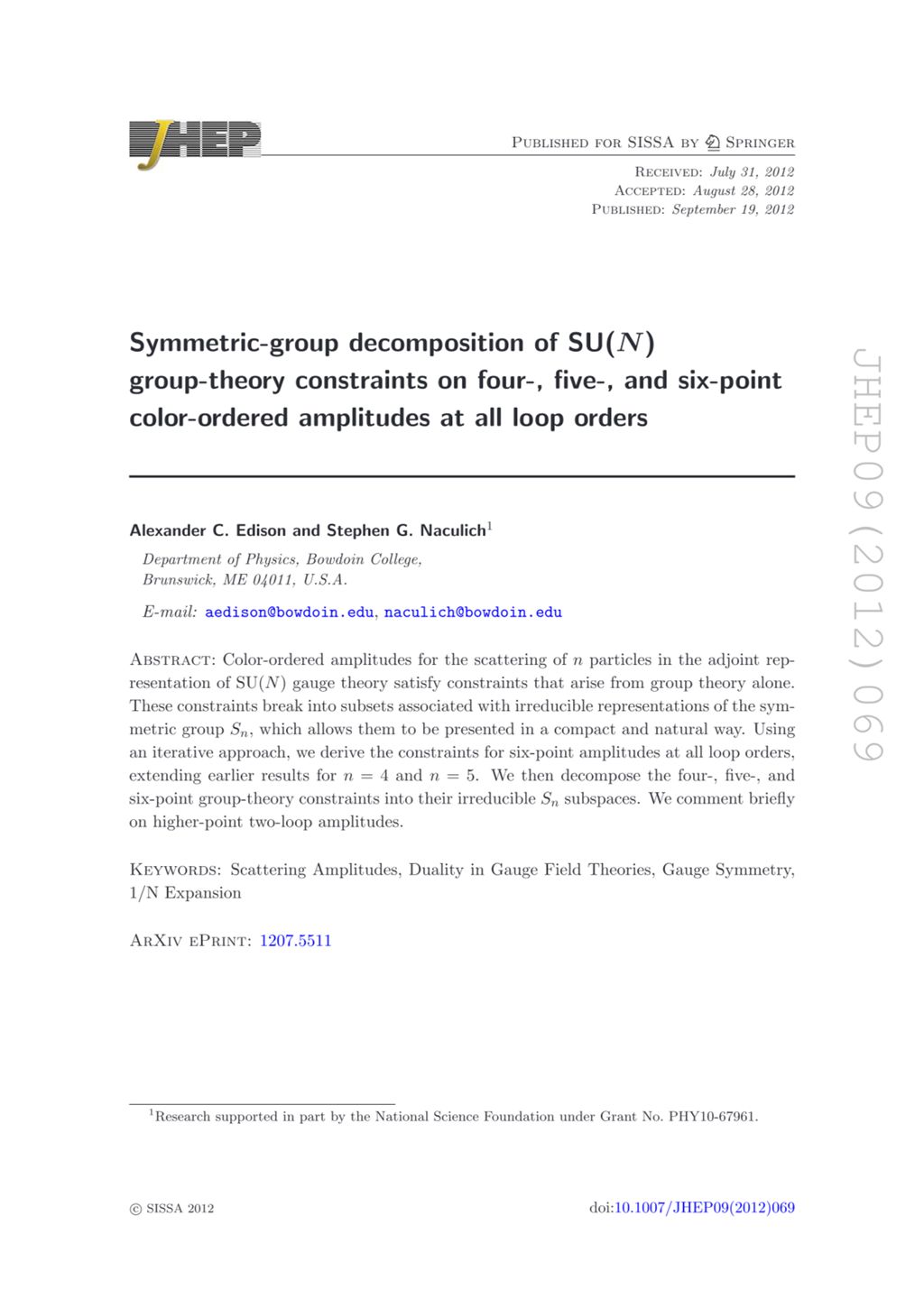 Miniature of Symmetric-group decomposition of SU(N) group-theory constraints on four-, five-, and six-point color-ordered amplitudes at all loop orders