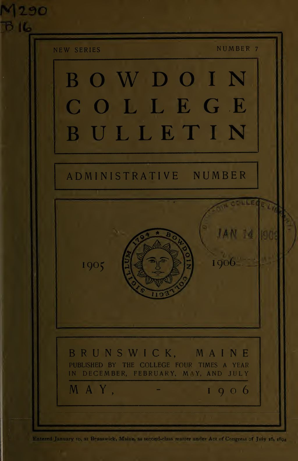 Miniature of Report of the President, Bowdoin College 1905-1906