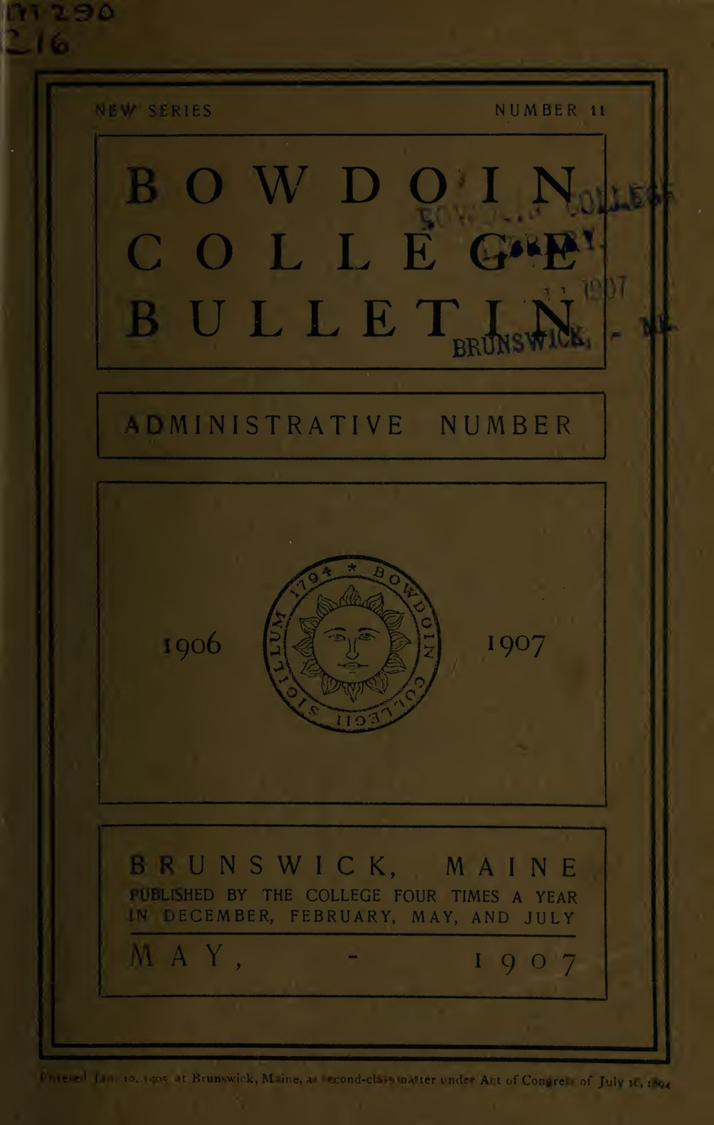 Miniature of Report of the President, Bowdoin College 1906-1907