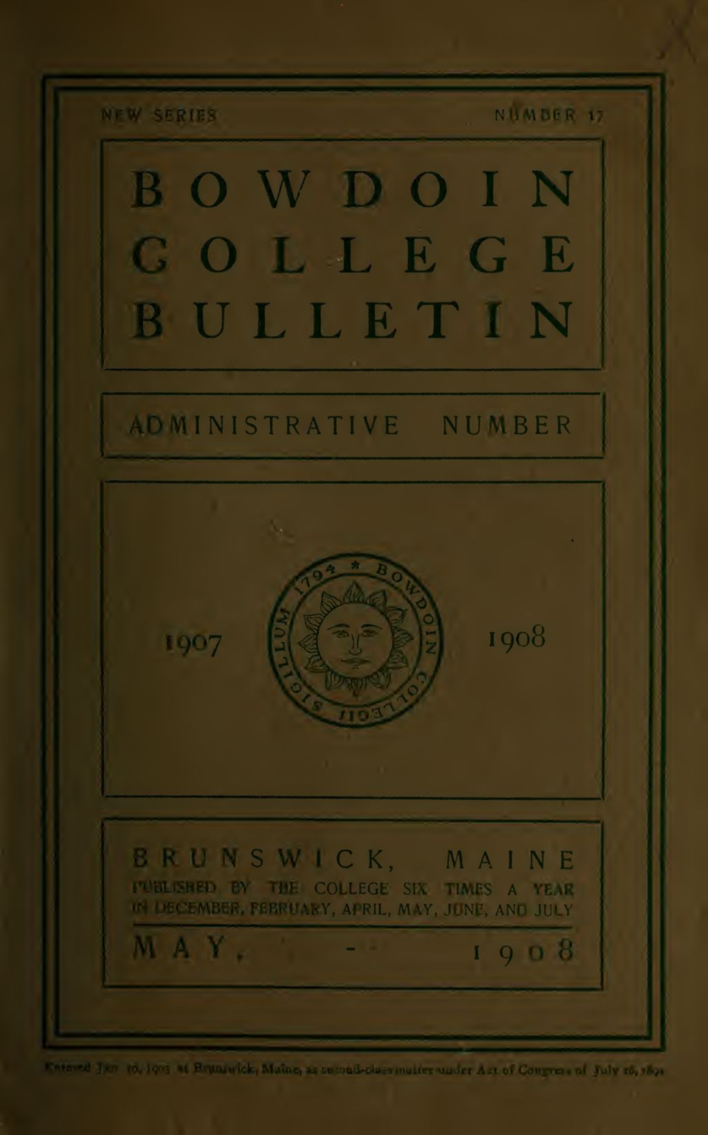 Miniature of Report of the President, Bowdoin College 1907-1908