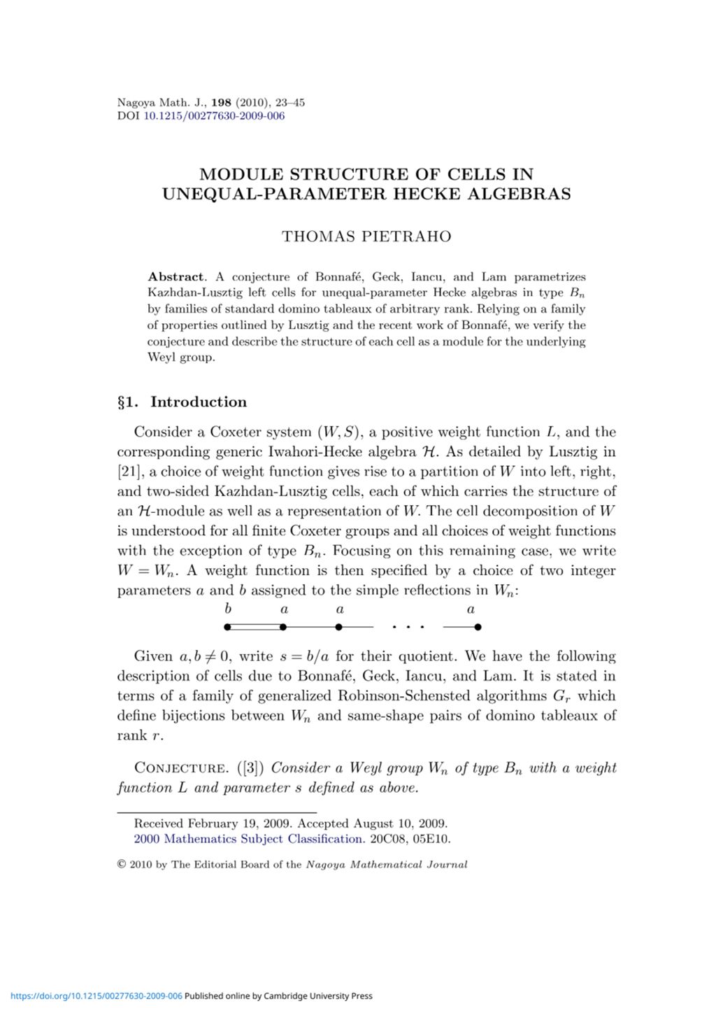 Miniature of Module structure of cells in unequal-parameter Hecke algebras