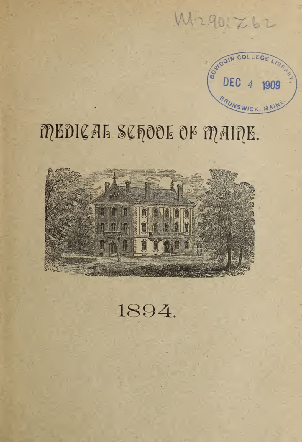 Miniature of Bowdoin College - Medical School of Maine Catalogue  (1894)