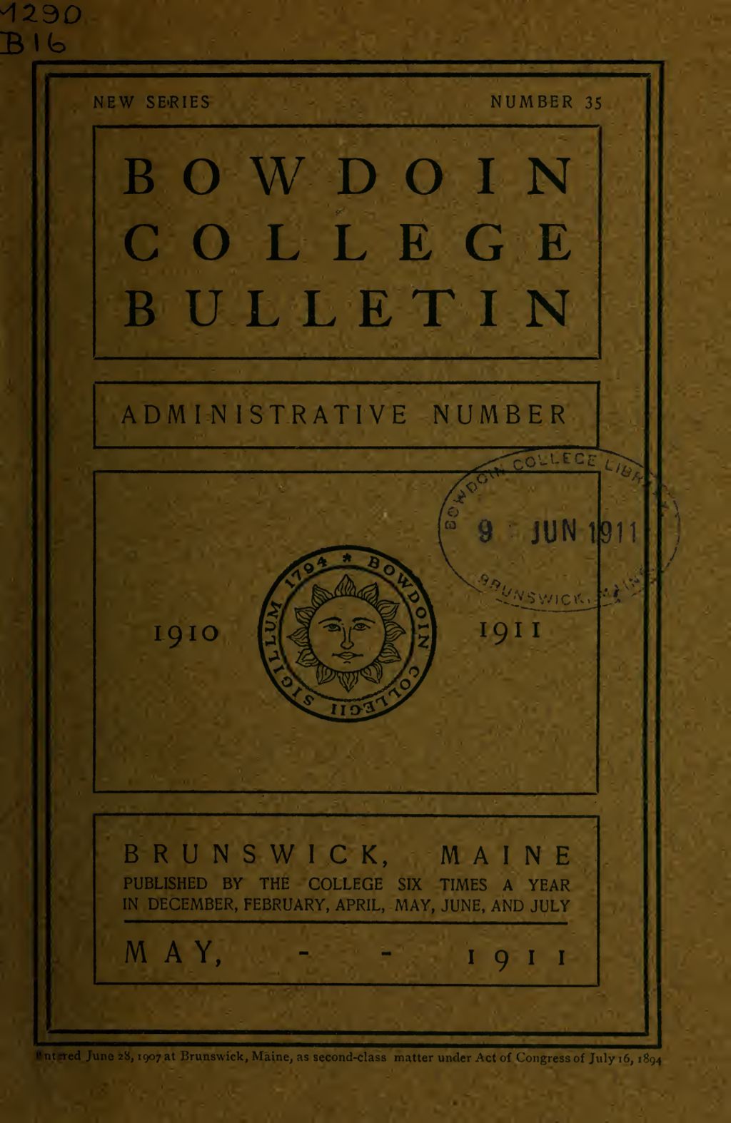 Miniature of Report of the President, Bowdoin College 1910-1911