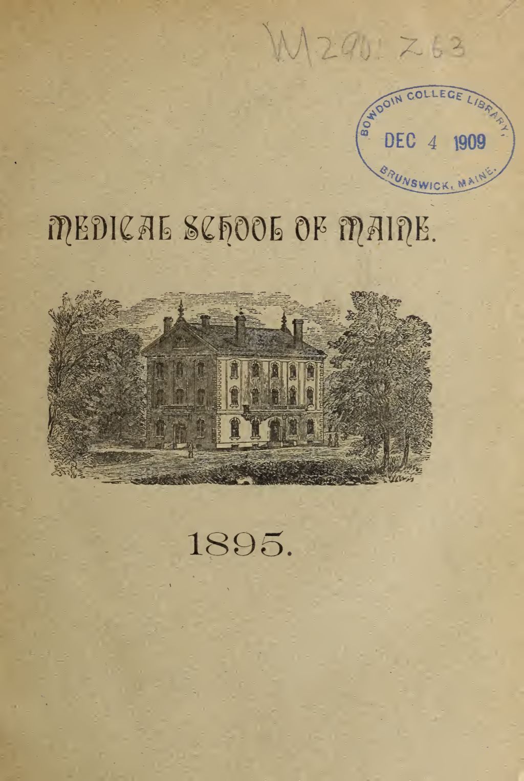 Miniature of Bowdoin College - Medical School of Maine Catalogue  (1895)