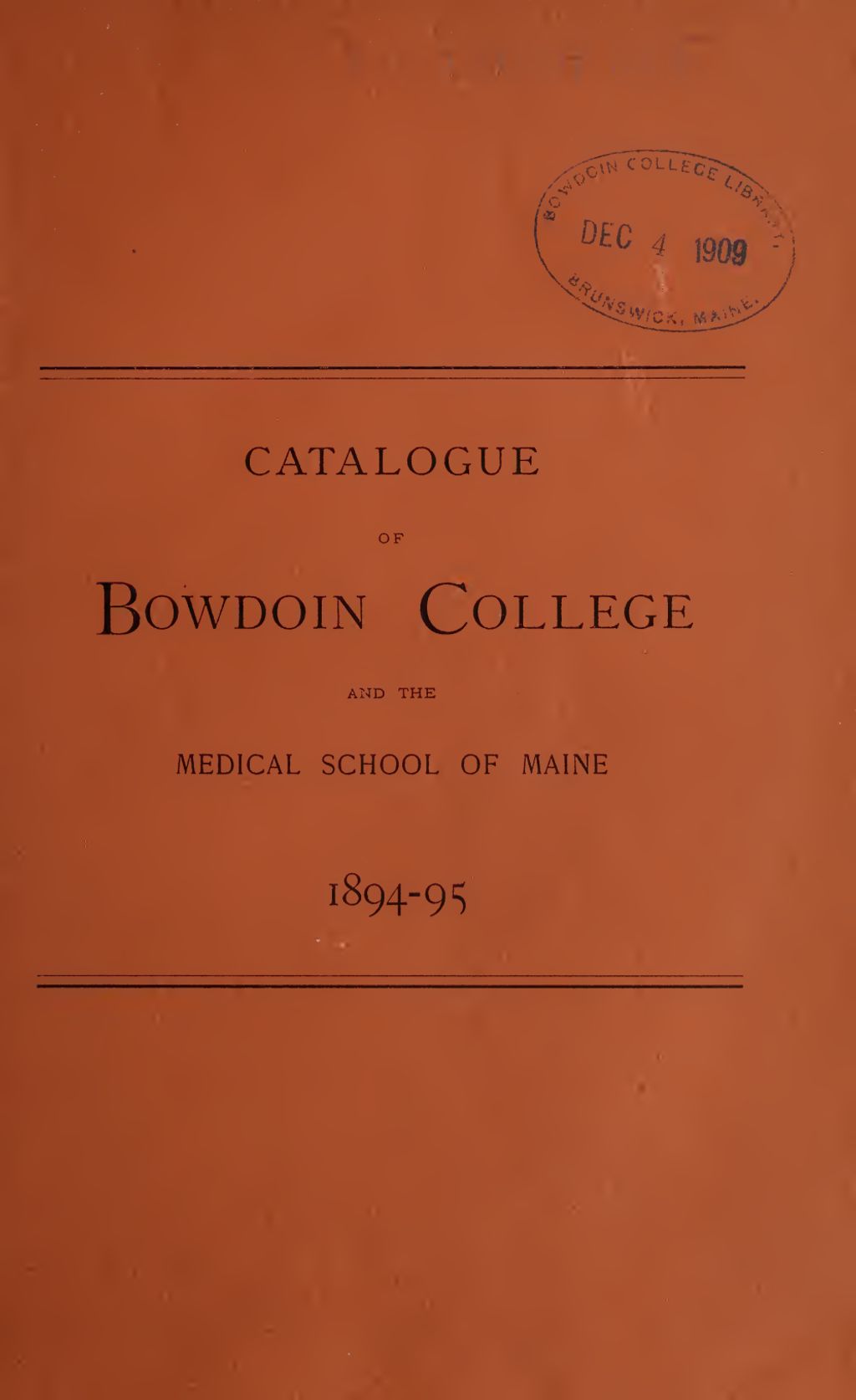 Miniature of Bowdoin College Catalogue (1894-1895)