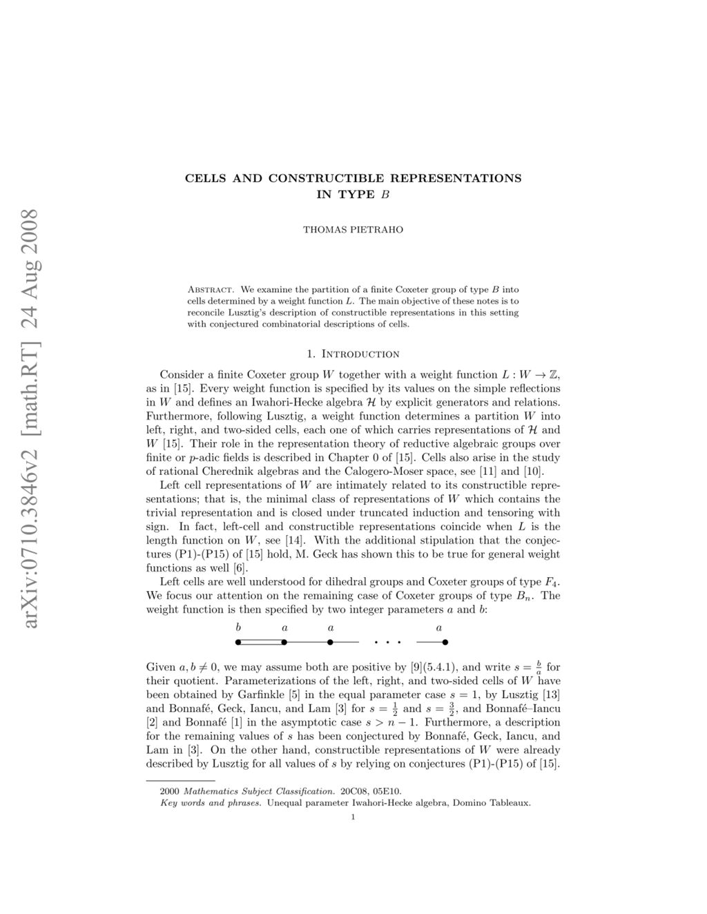 Miniature of Cells and constructible representations in type B