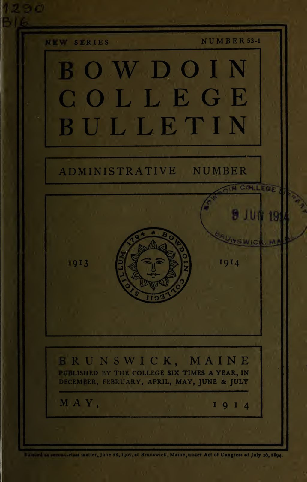 Miniature of Report of the President, Bowdoin College 1913-1914