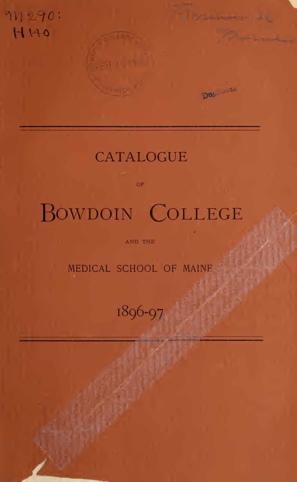 Miniature of Bowdoin College Catalogue (1896-1897)