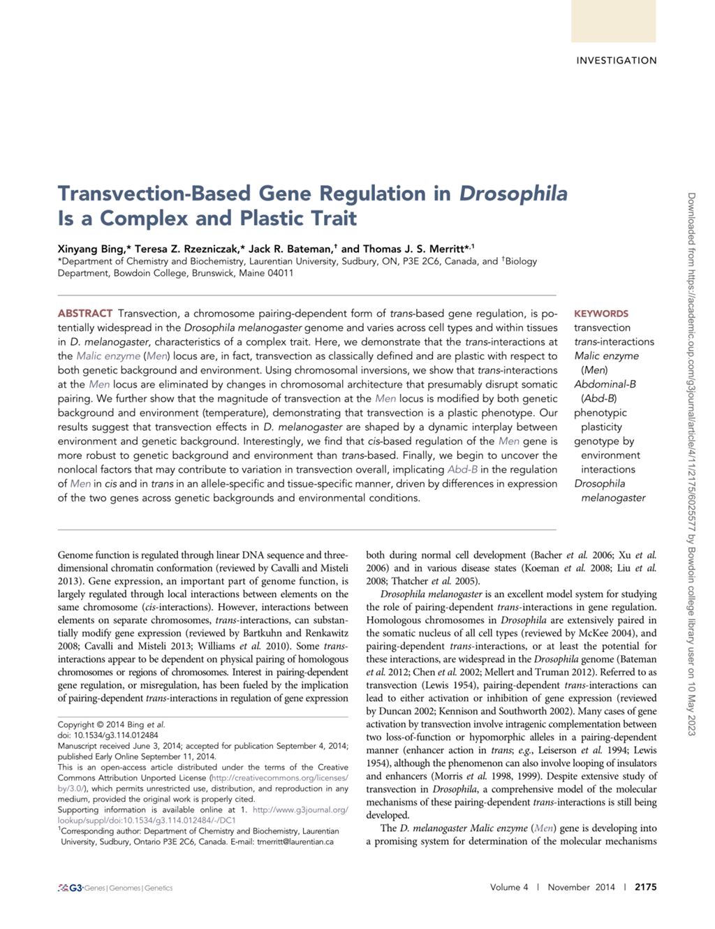 Miniature of Transvection-based gene regulation in Drosophila is a complex and plastic trait