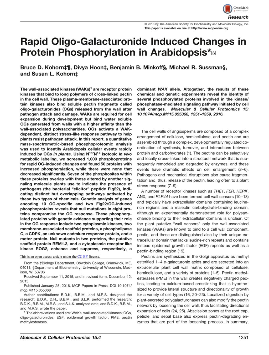 Miniature of Rapid oligo-galacturonide induced changes in protein phosphorylation in arabidopsis