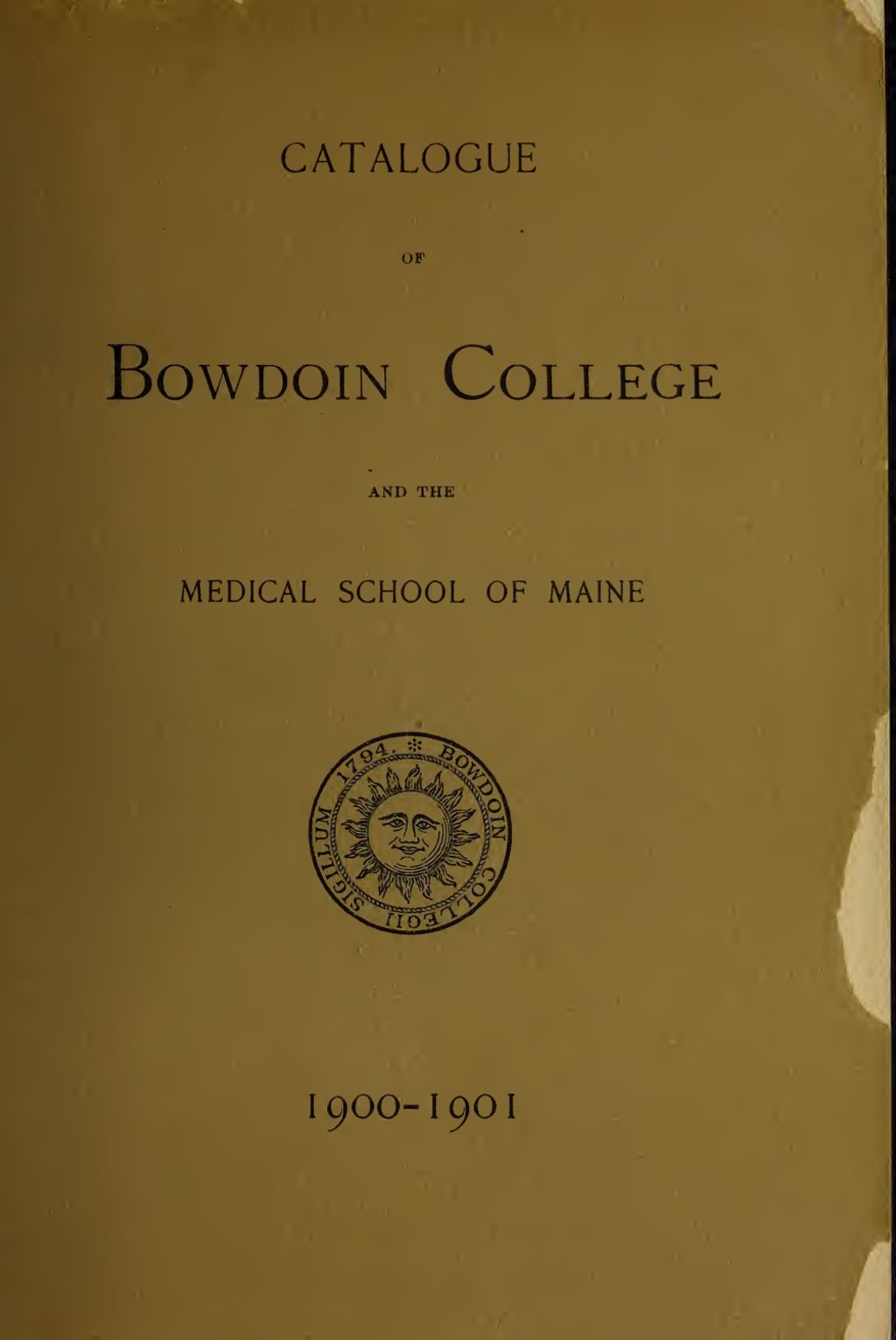 Miniature of Bowdoin College Catalogue (1900-1901)