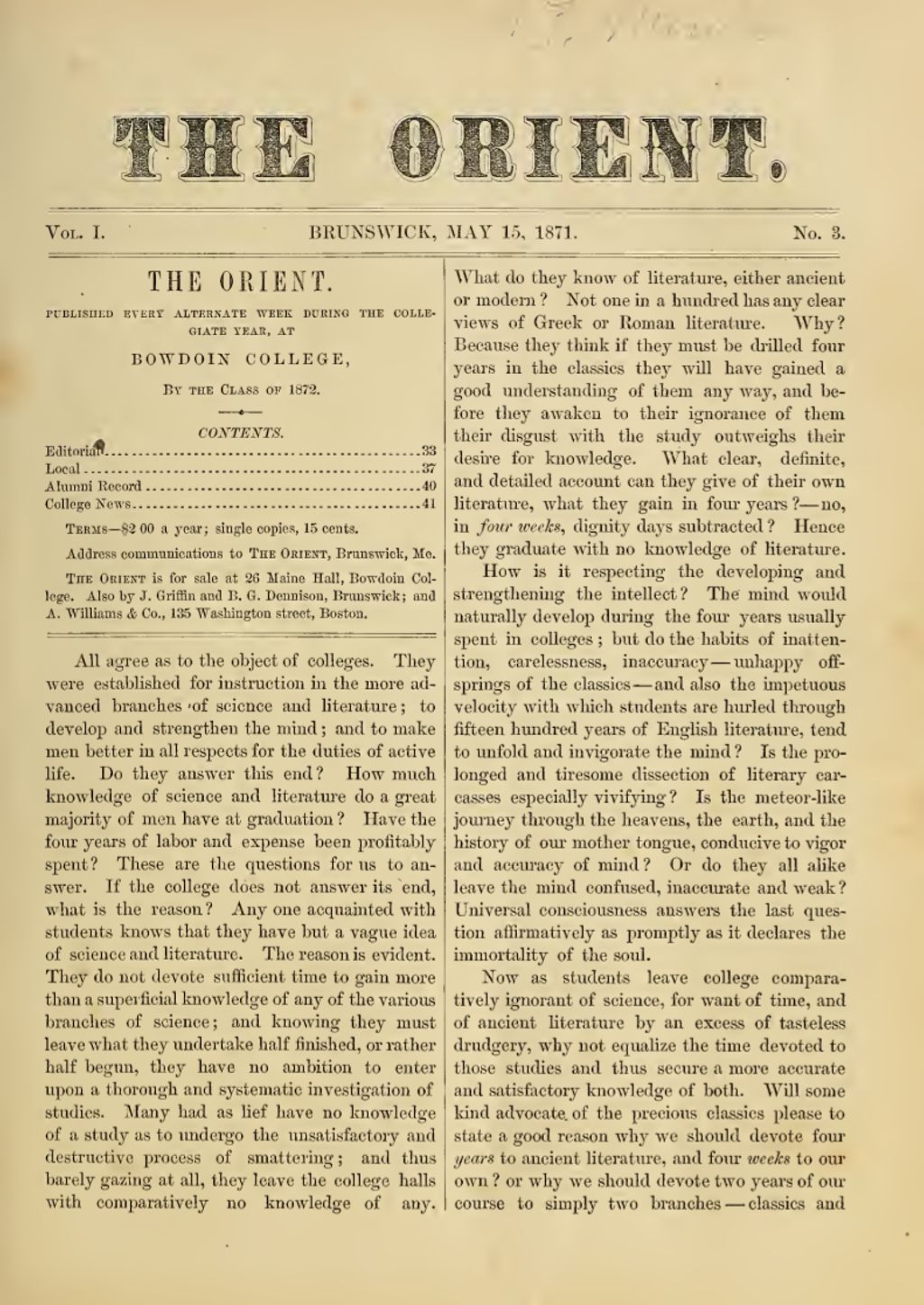 Miniature of Bowdoin Orient, v. 1, no. 3