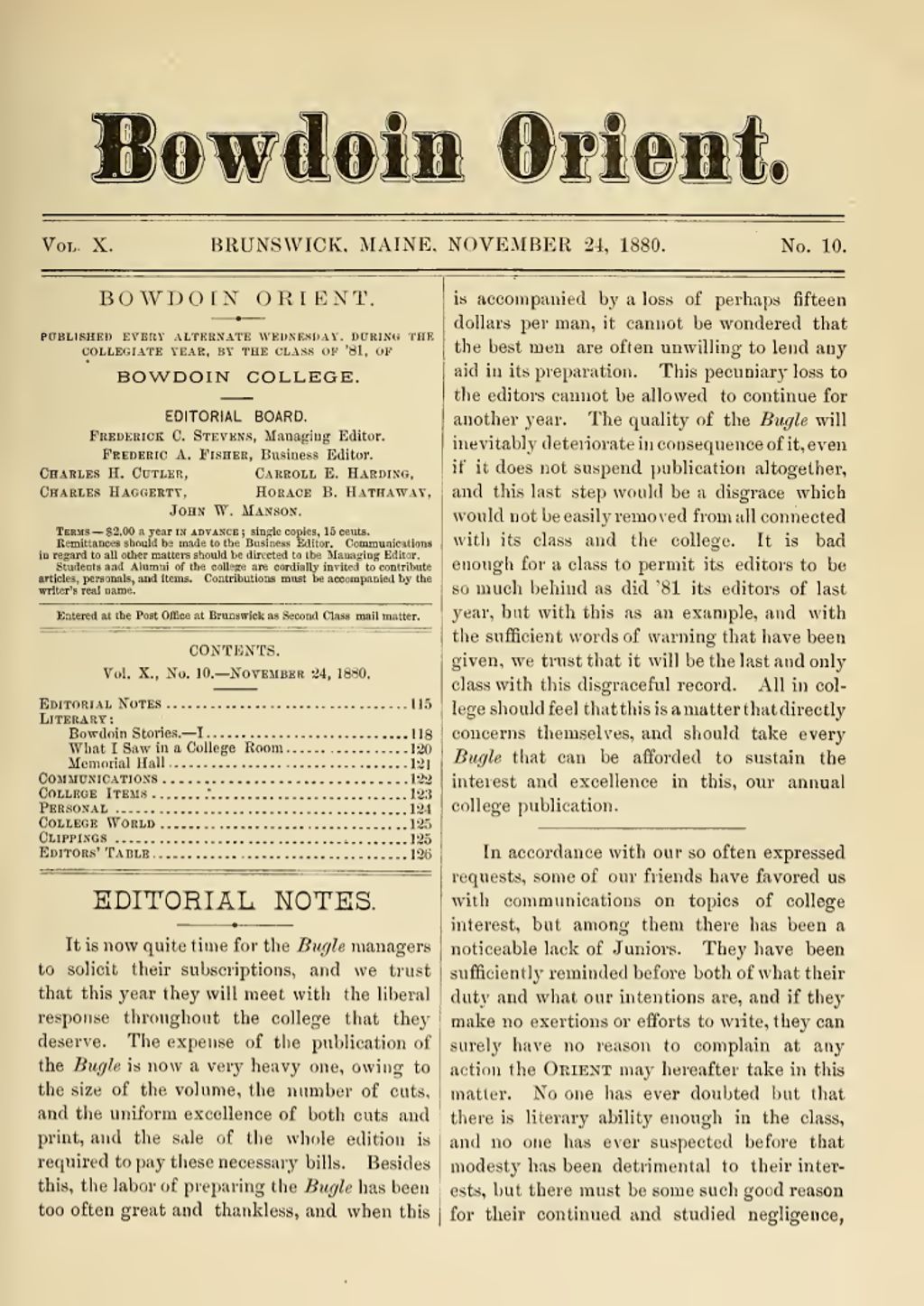 Miniature of Bowdoin Orient, v. 10, no. 10