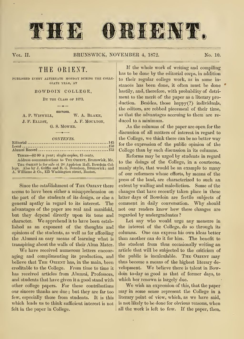 Miniature of Bowdoin Orient, v. 2, no. 10