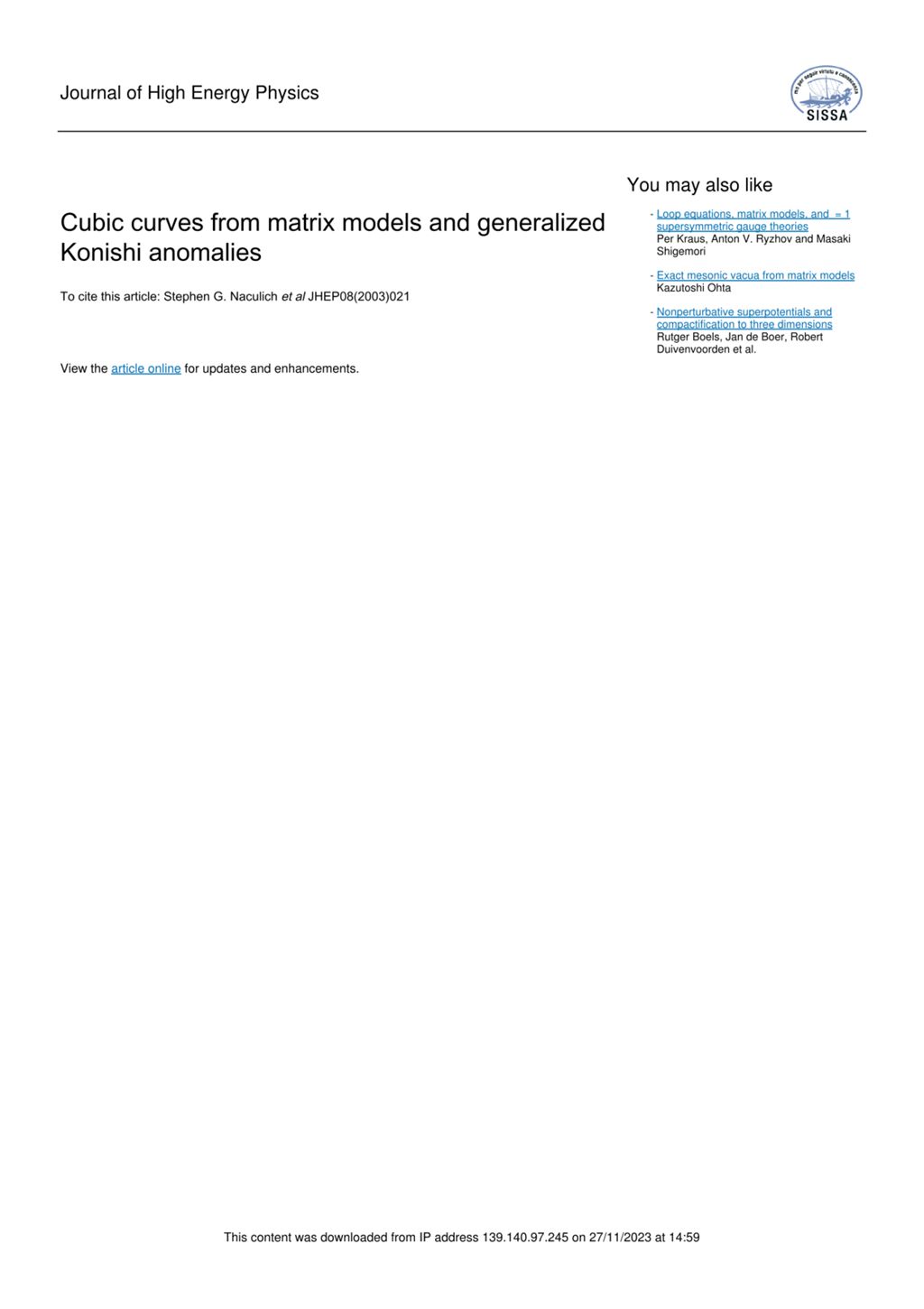 Miniature of Cubic curves from matrix models and generalized Konishi anomalies