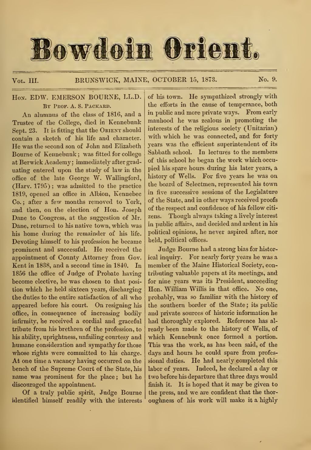 Miniature of Bowdoin Orient, v. 3, no. 9