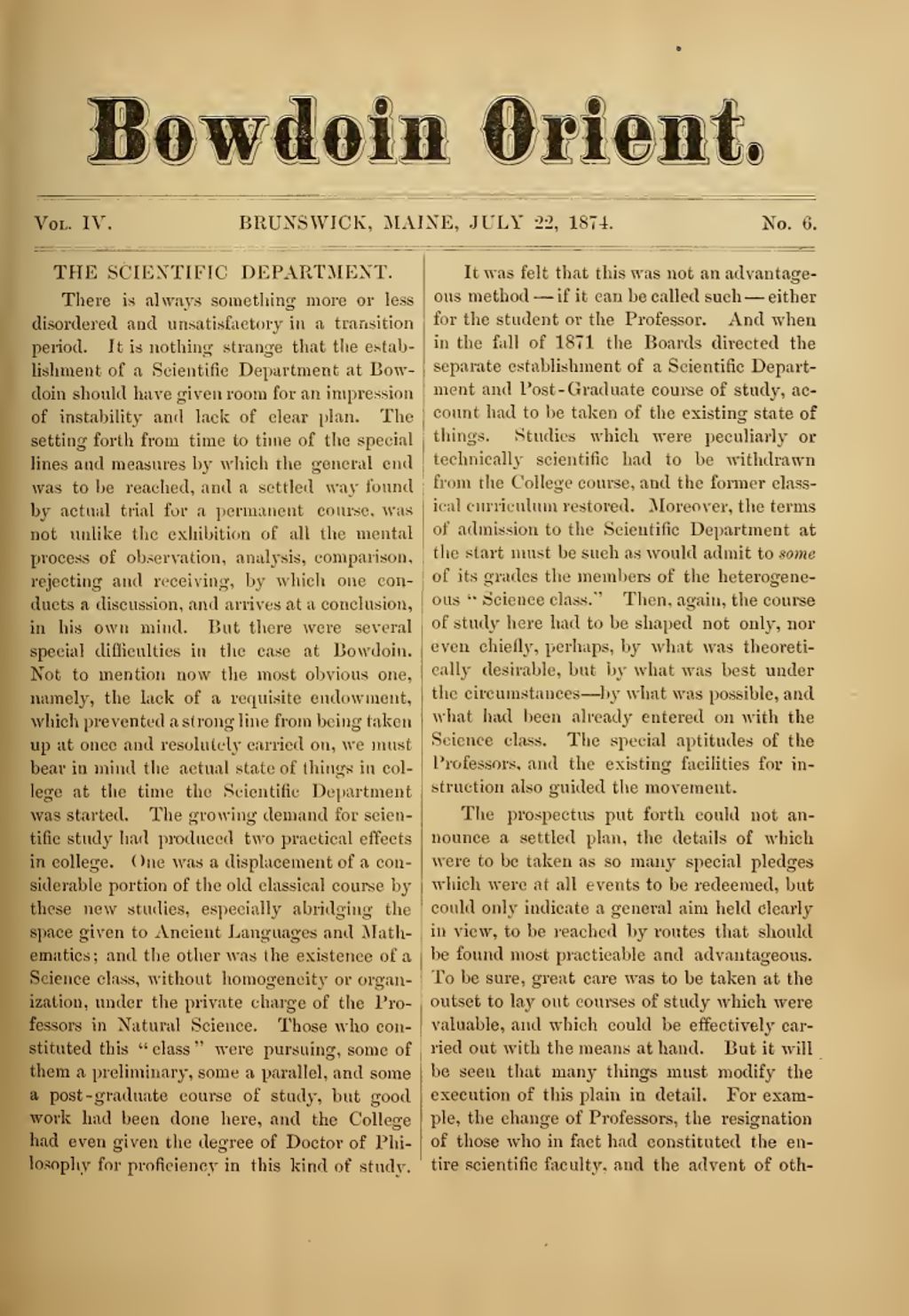 Miniature of Bowdoin Orient, v. 4, no. 6