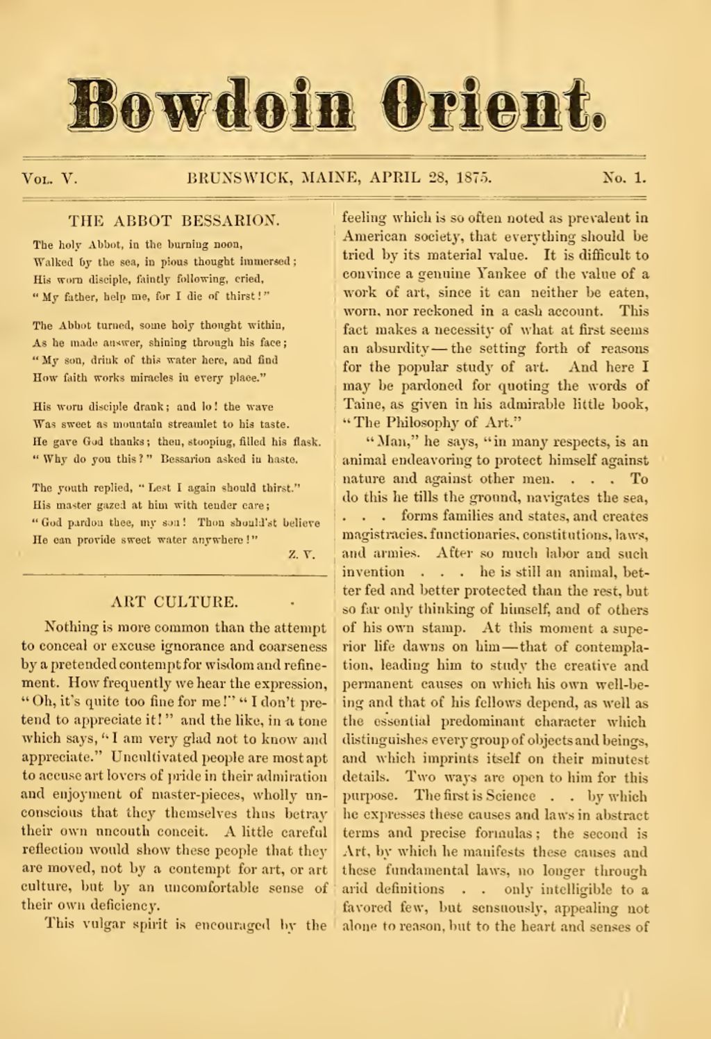 Miniature of Bowdoin Orient, v. 5, no. 1