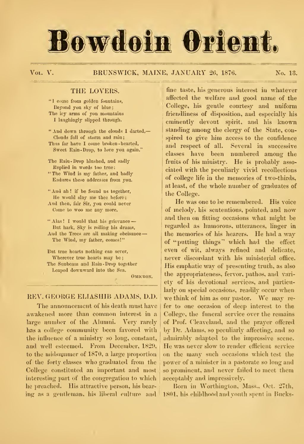 Miniature of Bowdoin Orient, v. 5, no. 13