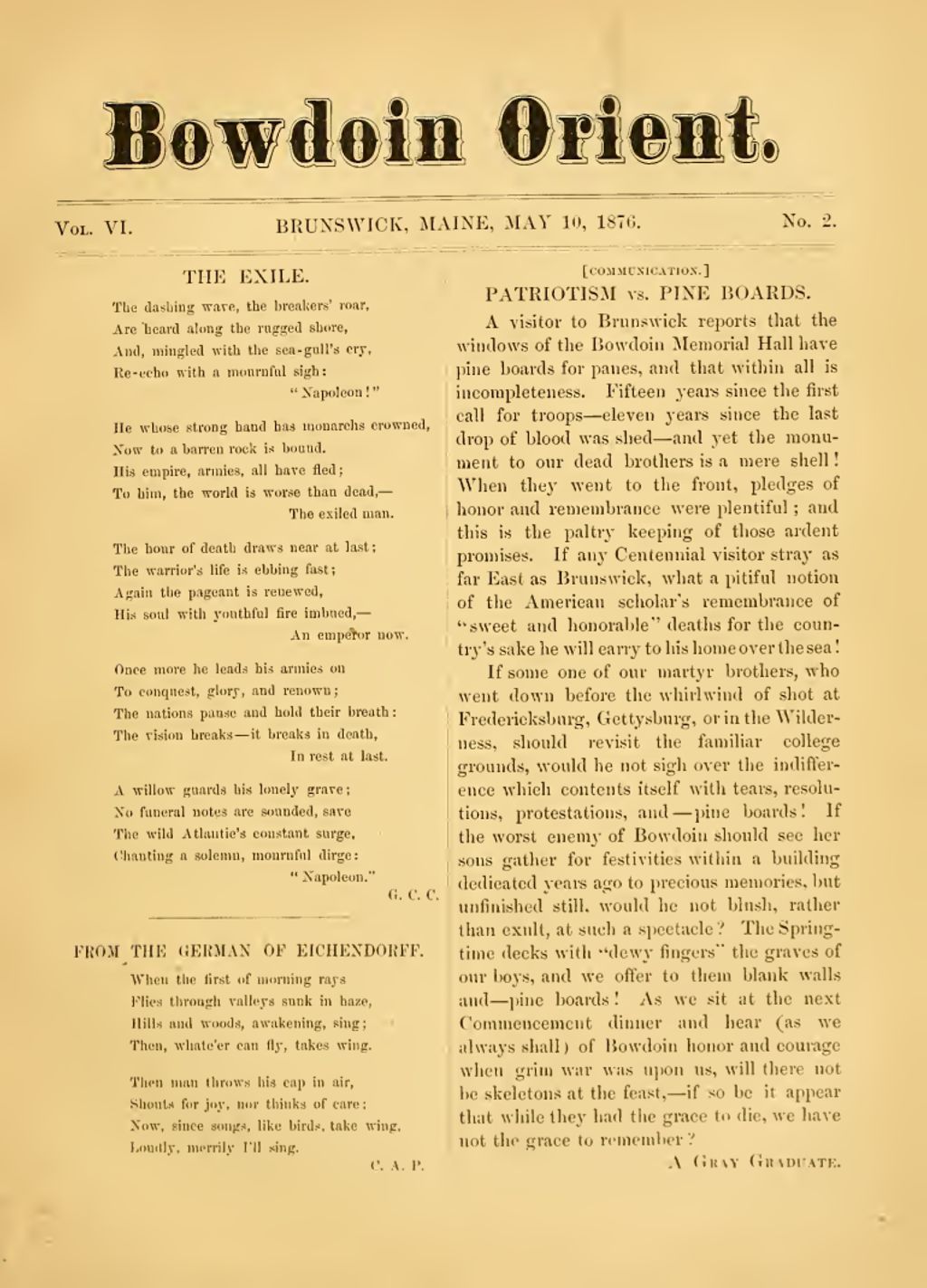 Miniature of Bowdoin Orient, v. 6, no. 2